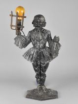 A Novelty Cast Metal Table Lamp in the Form of a Dandy, 59cms High