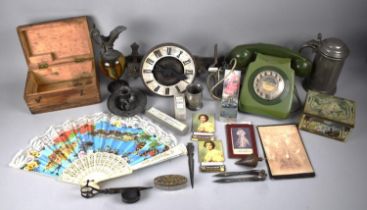 A Collection of Various Items to comprise Vintage Green Telephone, Pewter Tankard, Etc