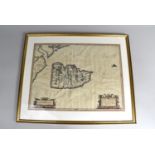 A Framed 17th Century Map of The Isle of Arran After Timothy Pont, 'Arania', Subject 52x39cms
