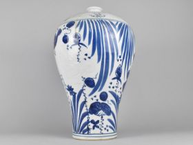 A Large Reproduction Chinese Porcelain Blue and White Vase of Top Heavy Baluster Form, 42cms High