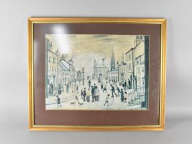 A Gilt Framed Lowry Print, Street Scene, Frame 64.5x53cms High
