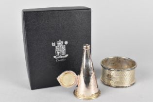 A Boxed Silver Commemorative Candle Snuffer with Queen Elizabeth II Coin, Birmingham Hallmark,