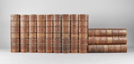 Twelve Mid 19th Century Leather Bound Volumes, Waverley Novels Published by Robert Cadell, Edinburgh