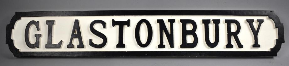 A Wooden Sign, Glastonbury, 53cms Wide