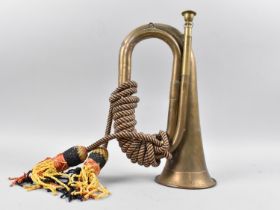 A Brass Military Bugle with Rope Tassel, Possibly Royal Artillery