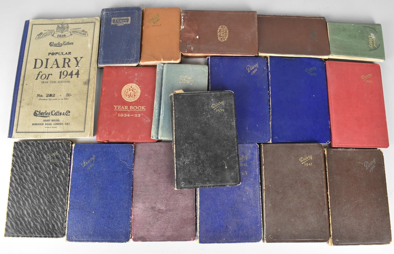 A Collection of 18 Various WWII Period Diaries Belonging to CP Hirst, Gloucestershire