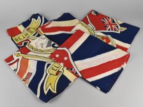 Five Elizabeth II Commemorative Coronation Printed Cloth Flags