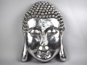 A Large Cast Wall Hanging of Buddhas Head, 59cms High
