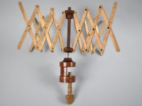 A Late Victorian/Edwardian Treen Wool Winder with Extending Brackets, 29cms High