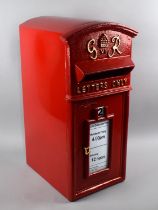 A Reproduction Painted Cast Metal Letter Box in the Form of a Postbox, Complete with Key, 58cms High