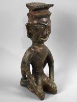 A Reproduction Benin Bronze Figure, 31cms High