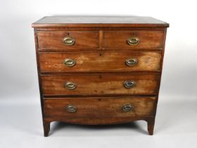 A Victorian Mahogany Chest of Three long and Two Short Draws, 103x58.5x103cm High, on Bracket Feet
