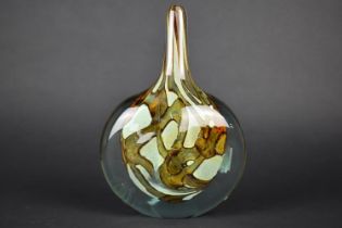 A Mdina Glass Vase of Bottle Form, 19.5cms High