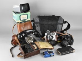 A Collection of Various Cameras to include Optima 500, Nikon D40X together with a Vintage Style