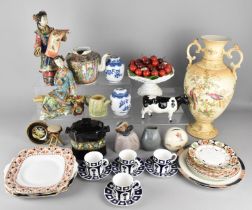 A Collection of Various 19th and 20th Century Ceramics to comprise Qing Dynasty Chinese Famille Rose