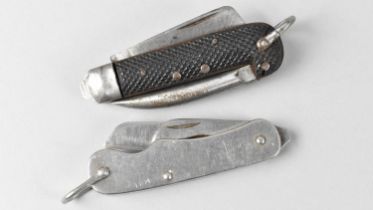 A WWII Period Military Issue Clasp Knife with Chequered Grip, Single Blade, Tin Opener and Marlin