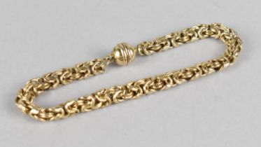 A Gilt Silver Bracelet with Byzantine Links having Magnetic Clasp Closure