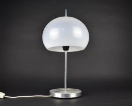 A Vintage Style Table Lamp with Chromed Base and Opaque Globular Shade, 49cms High