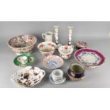 A Collection of Various 18th, 19th and 20th Century Ceramics to comprise Newhall Famille Rose