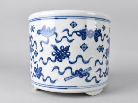 A Chinese Porcelain Censer/Planter on Tripod Feet decorated with '100 Antiques' Design with