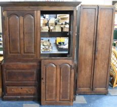 A 18th/19th Century Oak Livery Cupboard, Having Moulded Corners Over a Pair of Paneled Covered