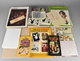 A Large Quantity of Various Playboy Ephemera to include Stickers, Paperback, Magazines Etc