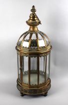 A Brushed Metal Lantern, 51cms High