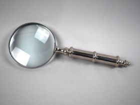 A Large Silver Plated Handled Magnifying Glass, 27cms Long