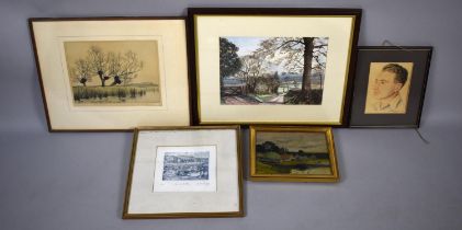 A Collection of Various Pictures to include Framed Watercolours, Prints, Oil on Board Etc