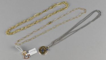 A Collection of Various Costume Jewellery to include Silver Pendant, Various Vermeil Chains Etc