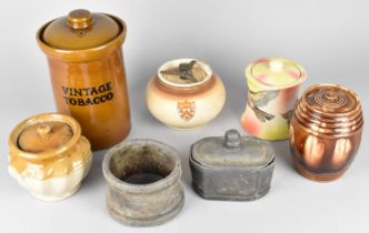 A Collection of Various Vintage Tobacco Pots to include Pewter Examples Etc