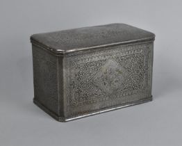 A Late Victorian/Edwardian Silver Plated Tea Caddy by James Dixon and Sons, Rectangular Canted
