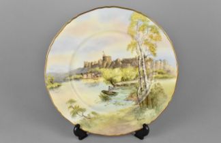 A Royal Worcester Plate, Windsor Castle, signed for F Serra