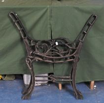 A Pair of Modern Cast Metal Garden Bench Ends