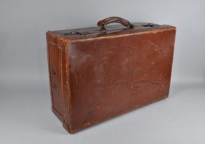 A Vintage Leather Travelling Case, 60cms Wide