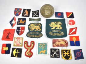 A Collection of Various Cloth Badge and Patches to include Bowling Association, Desert Rat, Cross