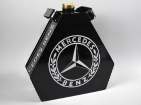 A Reproduction Black Painted Oil Can for Mercedes Benz, 32cms High