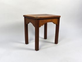 An Early/Mid 20th Century Oak Small Table/Stool, Rectangular Canted Top Measuring 41x30.5x38.5cms