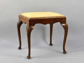 A Mid 20th Century Walnut Piano Stool with Cabriole Legs, 53cms Wide