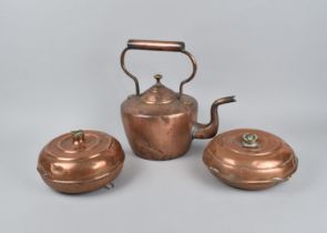 A Copper Kettle together with Two Copper Warmers