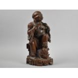 A Nice Quality 19th Century Chinese Hardwood Carving of Immortal, 30cms High