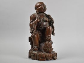 A Nice Quality 19th Century Chinese Hardwood Carving of Immortal, 30cms High