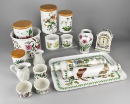 A Collection of Portmeirion China to Comprise Large Pot, Storage Jars, Rolling Pins etc