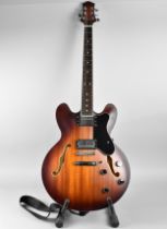 An Ert E-335 Semi Hollow Electric Guitar in Tobacco Sunburst Finish