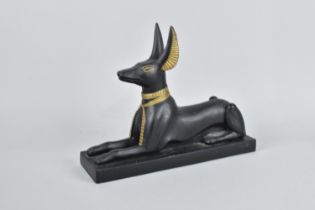 A Cold Painted Reconstituted Study of Anubis, by The Revival Art Company, 30.5x23cms High