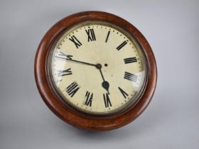 A Late 19th/Early 20th Century Circular Wall Clock with Single Chain Fusee Movement, Enamelled