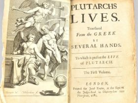 A 17th Century Volume, Plutarch's Lives, 'Tranflated From The Greek By Several Hands...' 15 Volumes,