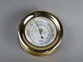 A Reproduction Brass Cased Bulk Head Barometer by FCT Precision, 11.5cms Diameter
