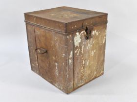 A Scumble Glazed Metal Storage Box with Side Carrying Handles, 45cms Wide, Rusted