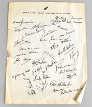 A New Zealand Rugby Football Team 1963-64 Title Paper with Facsimile Signatures